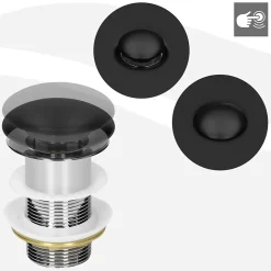Lavabo a poser en ceramique noir moderne avec garniture de vidage 630x360x155 mm