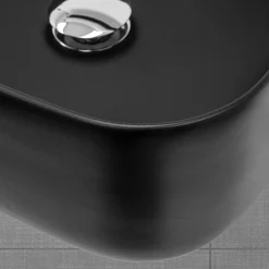 Lavabo a poser noir mat en céramique avec garniture de vidage 510x405x135 mm