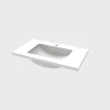 Lavabo blanc 81x47x17.5 cm, Lavabo rectangulaire en marbre artificiel, AICA SANITAIRE
