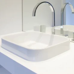 Lavabo carré ceramique vasque a poser salle de bain lave-mains blanc 390x390 cm