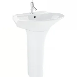 Lavabo 55cm mural céramique traditionnelle SANINDUSA Aveiro Jade blanc