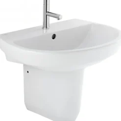 Lavabo 50cm mural céramique traditionnelle SANINDUSA Easy blanc
