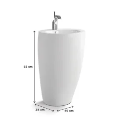 Lavabo colonne en céramique à poser, l.52 x H.85 cm, blanc, Homesight Icone
