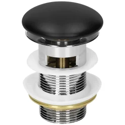 Lavabo céramique noir avec garniture de vidage lave-mains moderne 605x365 mm