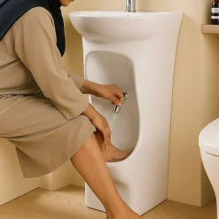 Lavabo d'ablutions Méca - Bassin Lavage des pieds Wudu Blanc - DILECI