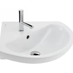 Lavabo d'angle mural céramique traditionnelle SANINDUSA 50 Easy blanc (robinet et vidage non inclus)