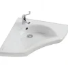 Lavabo d'angle mural PMR extra plat normes handicapé porcelaine vitrifée SANINDUSA NewWCCare blanc