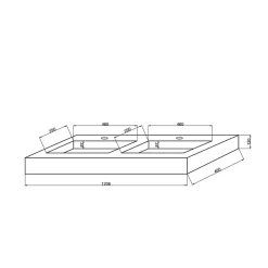 Lavabo De Salle De Bain Avec 2 Vasques 120 Cm En Hpl Effet Glace