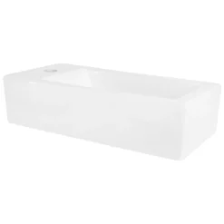 Lavabo de salle de bain vasque à poser toilette blanc en céramique 510 x 250 mm