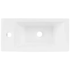 Lavabo de salle de bain vasque à poser toilette blanc en céramique 510 x 250 mm