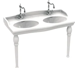 Lavabo double vasques Louxor sur colonnettes