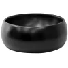 Lavabo en ceramique noir mat vasque a poser ronde pour salle de bain 400x155 mm