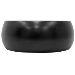 Lavabo en ceramique noir mat vasque a poser ronde pour salle de bain 400x155 mm