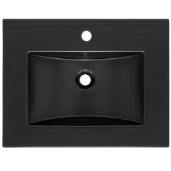 Lavabo en ceramique noir mat vasque encastrer pour salle de bain 615x470x175 mm