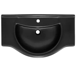 Lavabo en ceramique noir mat vasque encastre pour salle de bain 870x505x225 mm