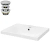 Lavabo en céramique blanc avec garniture de vidage et trop-plein 510x415x155 mm