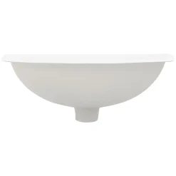Lavabo en céramique blanc avec garniture de vidage et trop-plein