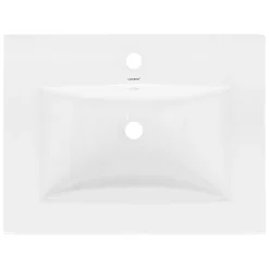 Lavabo en céramique blanc avec garniture de vidage vasque encastrer 610x465 mm