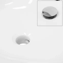 Lavabo en céramique blanc avec garniture de vidage lave-mains moderne 590x390 mm