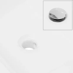 Lavabo en céramique blanc avec garniture de vidage lave-mains moderne 605x465 mm