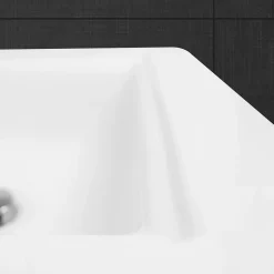 Lavabo en céramique blanc avec garniture de vidage lave-mains moderne 605x465 mm