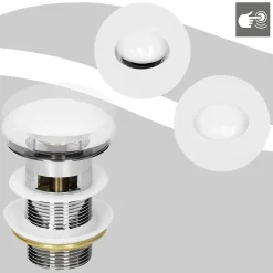 Lavabo en céramique blanc avec garniture de vidage et trop-plein 570x195x485 mm