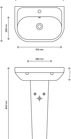 Lavabo en céramique blanche l.57 cm Cavally GoodHome