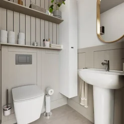 Lavabo en céramique blanche l.57 cm Cavally GoodHome