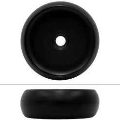 Lavabo en céramique noir avec garniture de vidage lave-mains moderne 350x120 mm