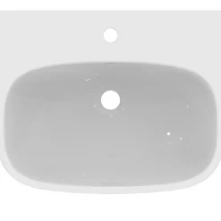 Lavabo en porcelaine vitrifiée blanche l.55 x H.18 x P.44 cm, Ideal Standard