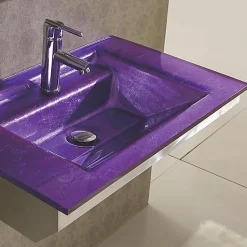 Lavabo en verre couleur prune Emerald - Prune
