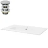 Lavabo encastré en céramique blanc avec garniture de vidage chrome