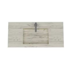 Lavabo Hpl 100 Cm Avec Installation Suspendue En Chêne Glace Effet Bois