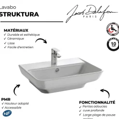 Lavabo JACOB DELAFON Struktura adapté PMR blanc