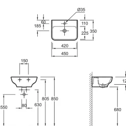 Lavabo JACOB DELAFON Struktura adapté PMR blanc