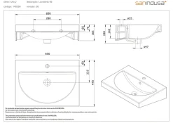 Lavabo mural céramique traditionnelle SANINDUSA UrbY 65x47 blanc (robinet et vidage non inclus)