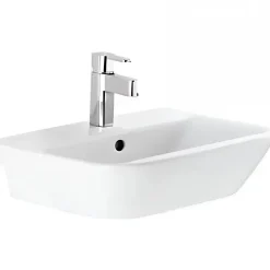 Lavabo mural céramique traditionnelle SANINDUSA Look 60x45 blanc (robinet et vidage non inclus)