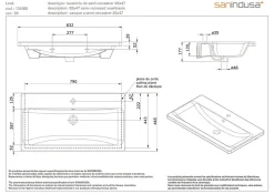 Lavabo mural céramique traditionnelle SANINDUSA Look 83x46 blanc (robinet et vidage non inclus)