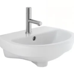 Lavabo mural céramique traditionnelle SANINDUSA 46x37cm Easy blanc (robinet et vidage non inclus)