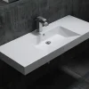 Lavabo mural design 122x48x13,5cm en marbre coulé - BS6036 - blanc