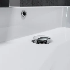 Lavabo mural design 122x48x13,5cm en marbre coulé - BS6036 - blanc