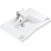 Lavabo mural PMR extra plat galbé normes handicapé porcelaine vitrifée SANINDUSA NewWCCare 76x52 blanc avec trop plein
