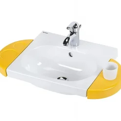 Lavabo mural pour enfant céramique traditionnelle SANINDUSA WCkids sanitaires pour enfant 43 avec trous pour accessoire blanc