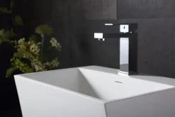 Lavabo mural suspendu design 50x35x40cm en fonte minérale - TW18