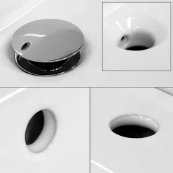 Lavabo éncastre en ceramique blanc vasque lave-main rectangulaire 610x165x460 mm