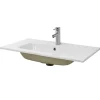 Lavabo éncastre en céramique blanc vasque a poser rectangulaire 810x165x640 mm