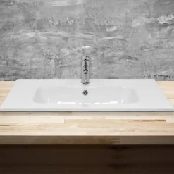Lavabo éncastre en céramique blanc vasque a poser rectangulaire 810x165x640 mm