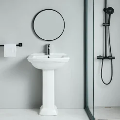 Lavabo retro sur colonne MADRY 60 cm en ceramique