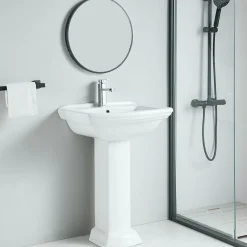 Lavabo retro sur colonne MADRY 60 cm en ceramique