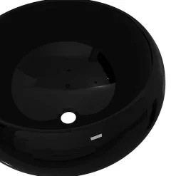 Lavabo rond en céramique noir - VIDAXL - 40 x 15 cm - Design moderne et tendance